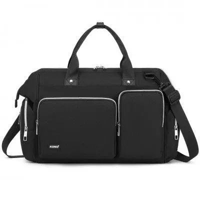 Black Multi-Compartment Baby Changing Bag with Changing Mat - Little Lug
