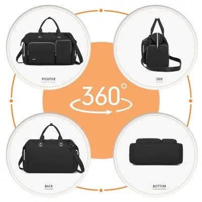 Black Multi-Compartment Baby Changing Bag with Changing Mat - Little Lug