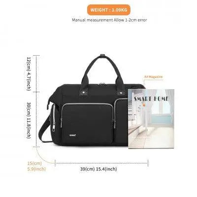 Black Multi-Compartment Baby Changing Bag with Changing Mat - Little Lug