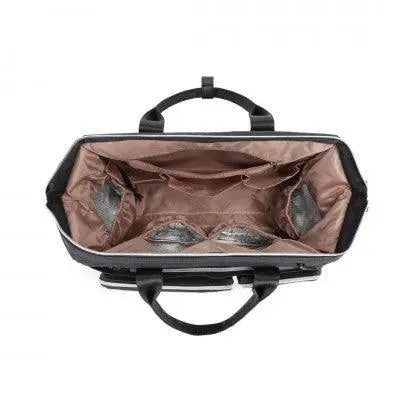Black Multi-Compartment Baby Changing Bag with Changing Mat - Little Lug
