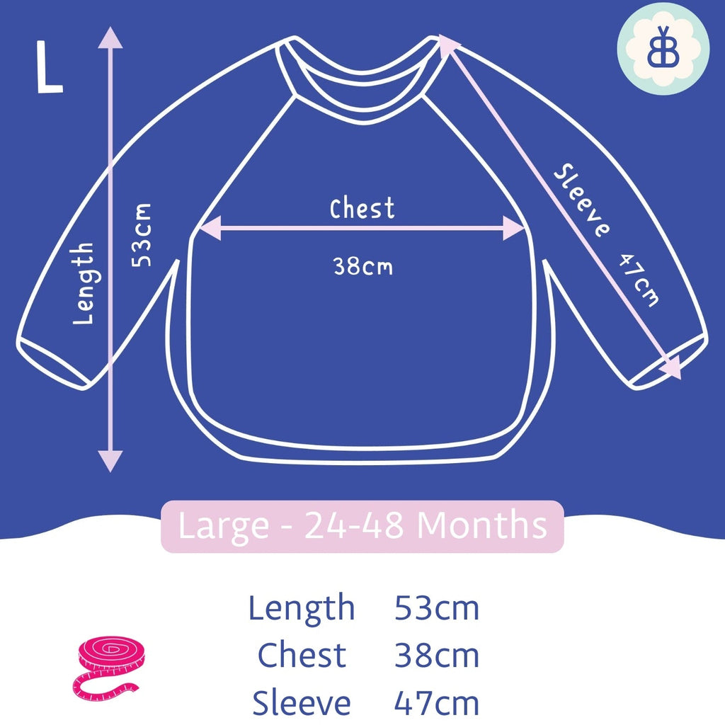 Long Sleeved Baby Bib - Pot Plants