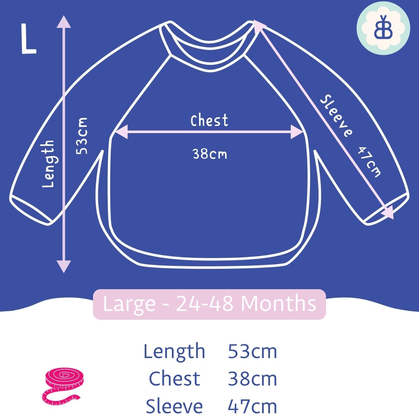 Long Sleeved Baby Bib - Pot Plants