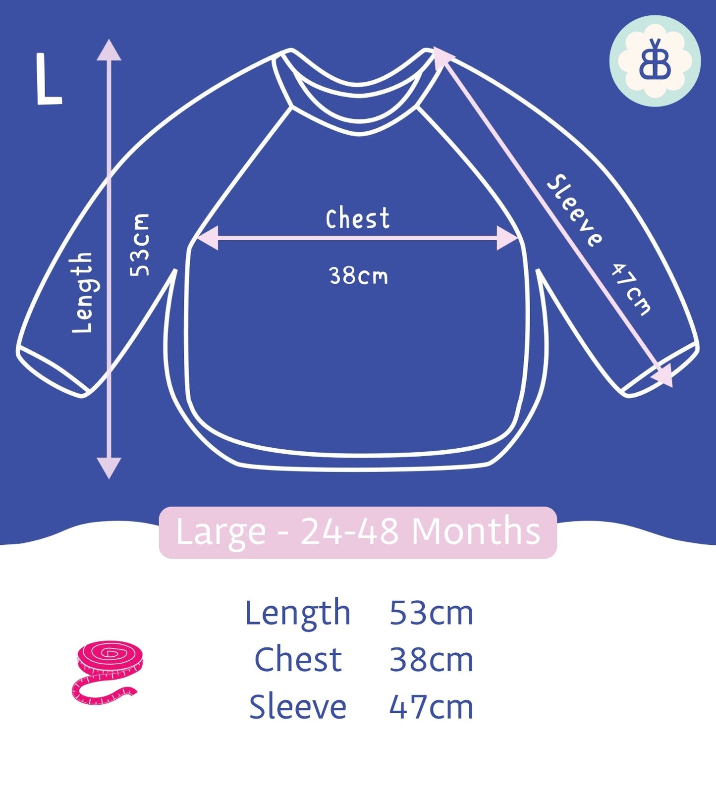 Long Sleeved Baby Bib - Crafty Print