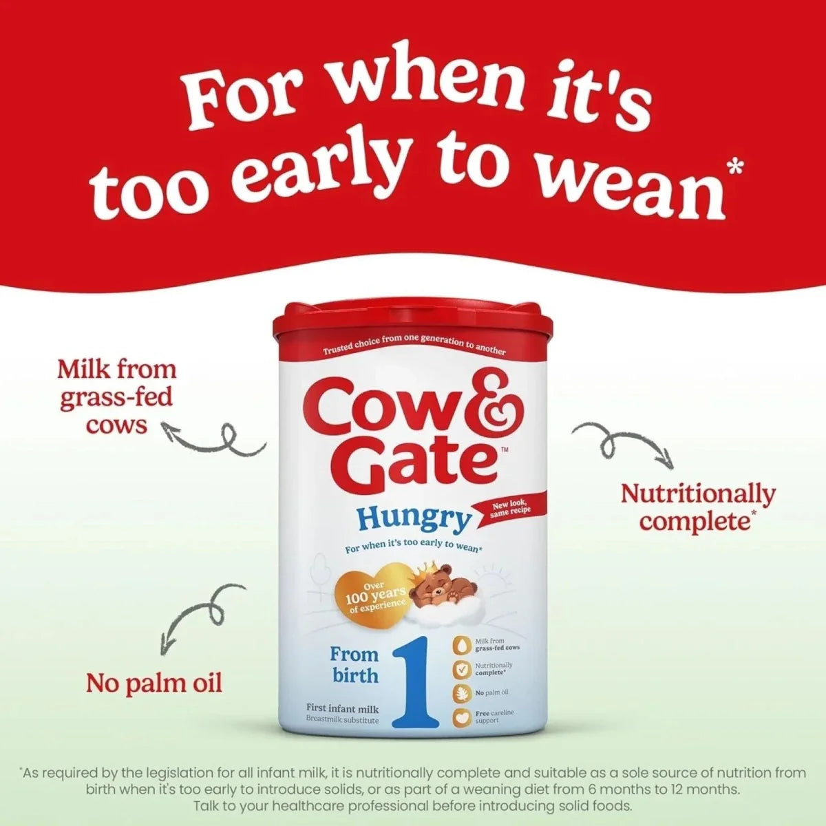 Cow & Gate 1 Hungry Baby Milk Formula 0-6 months 800g
