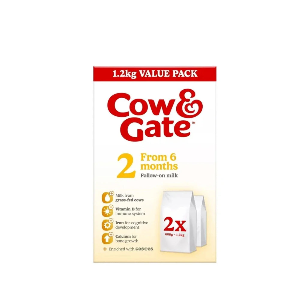 Cow & Gate 2 Follow On Milk Formula 6-12 months 1.2kg (2x600g)
