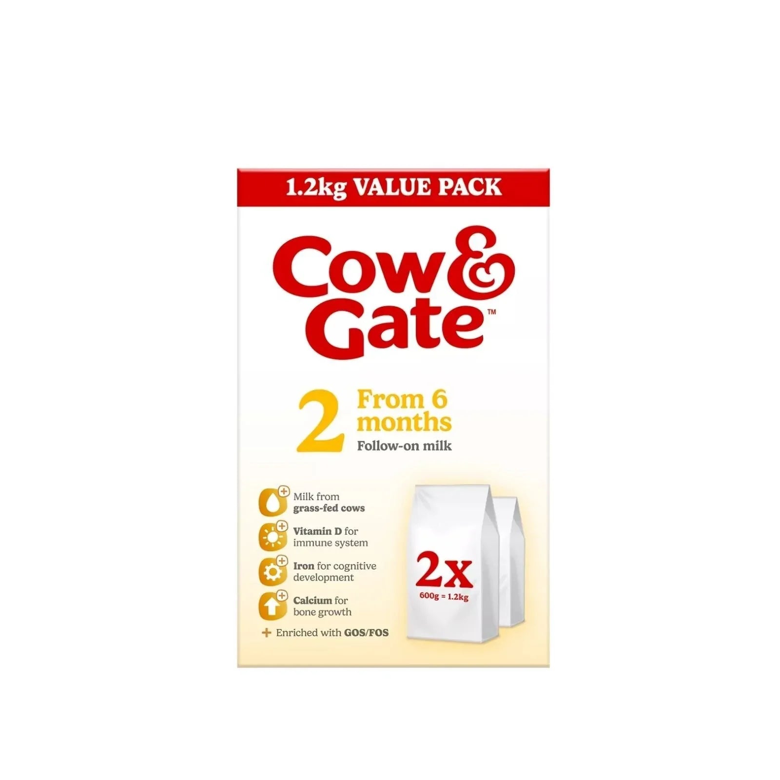 Cow & Gate 2 Follow On Milk Formula 6-12 months 1.2kg (2x600g)