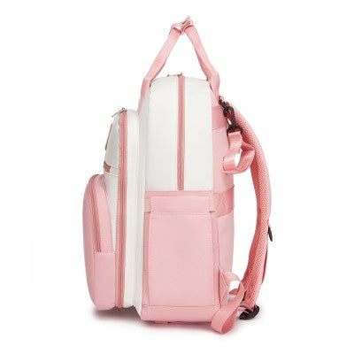 Miss Lulu Baby Changing Backpack (Pink & White) - BCM2532PK/WH