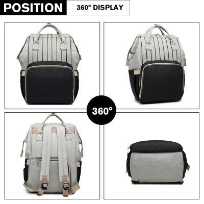 Black Multi Functional Baby Changing  Backpack