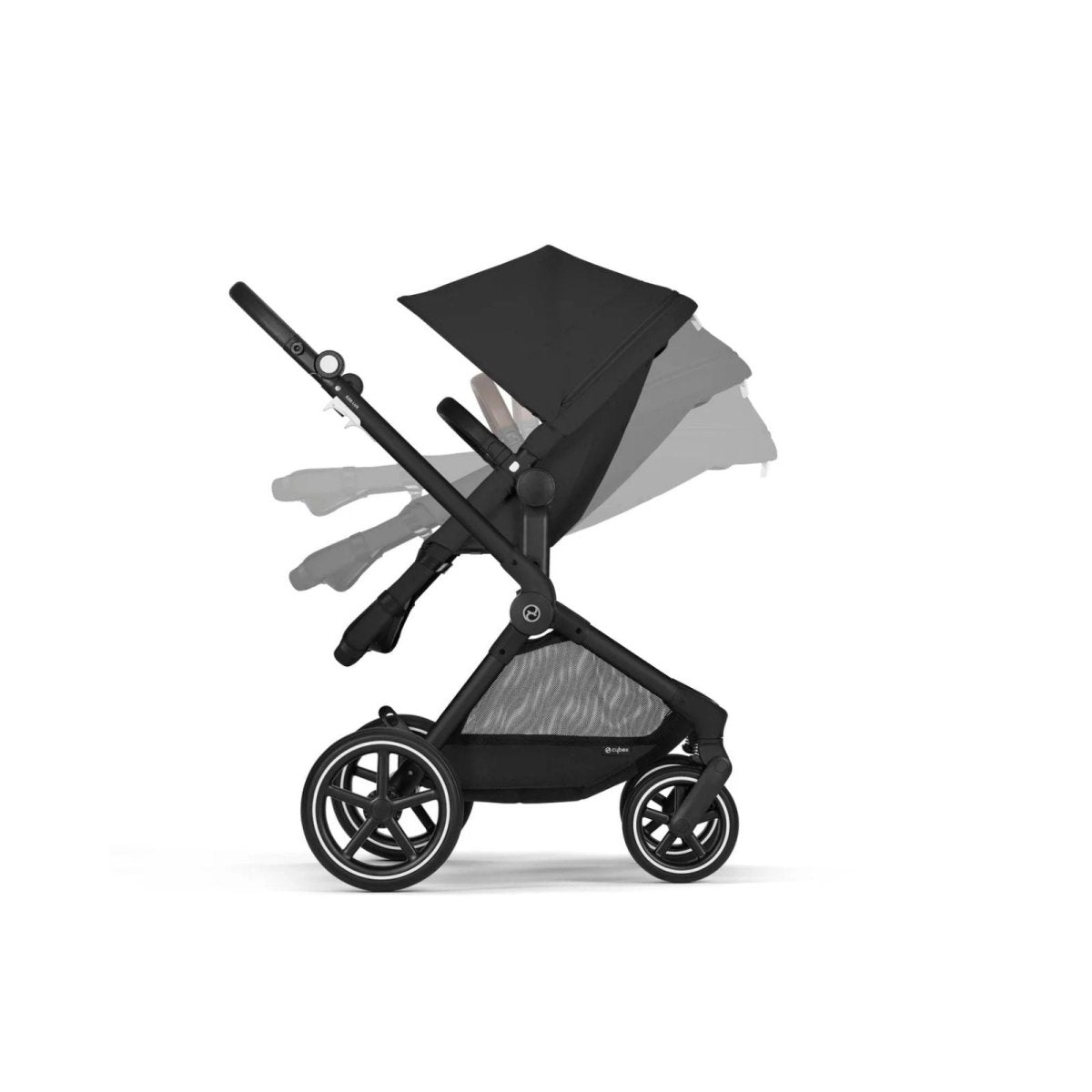 Cybex EOS Lux Silver 2-in-1 Pushchair - Moon Black