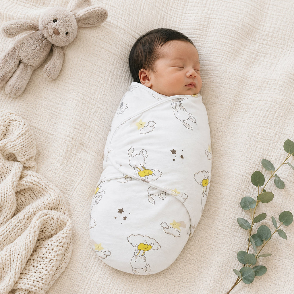 Callowesse Newborn Baby Swaddle 0-3 Months 0.5 TOG - Bunny Dreams