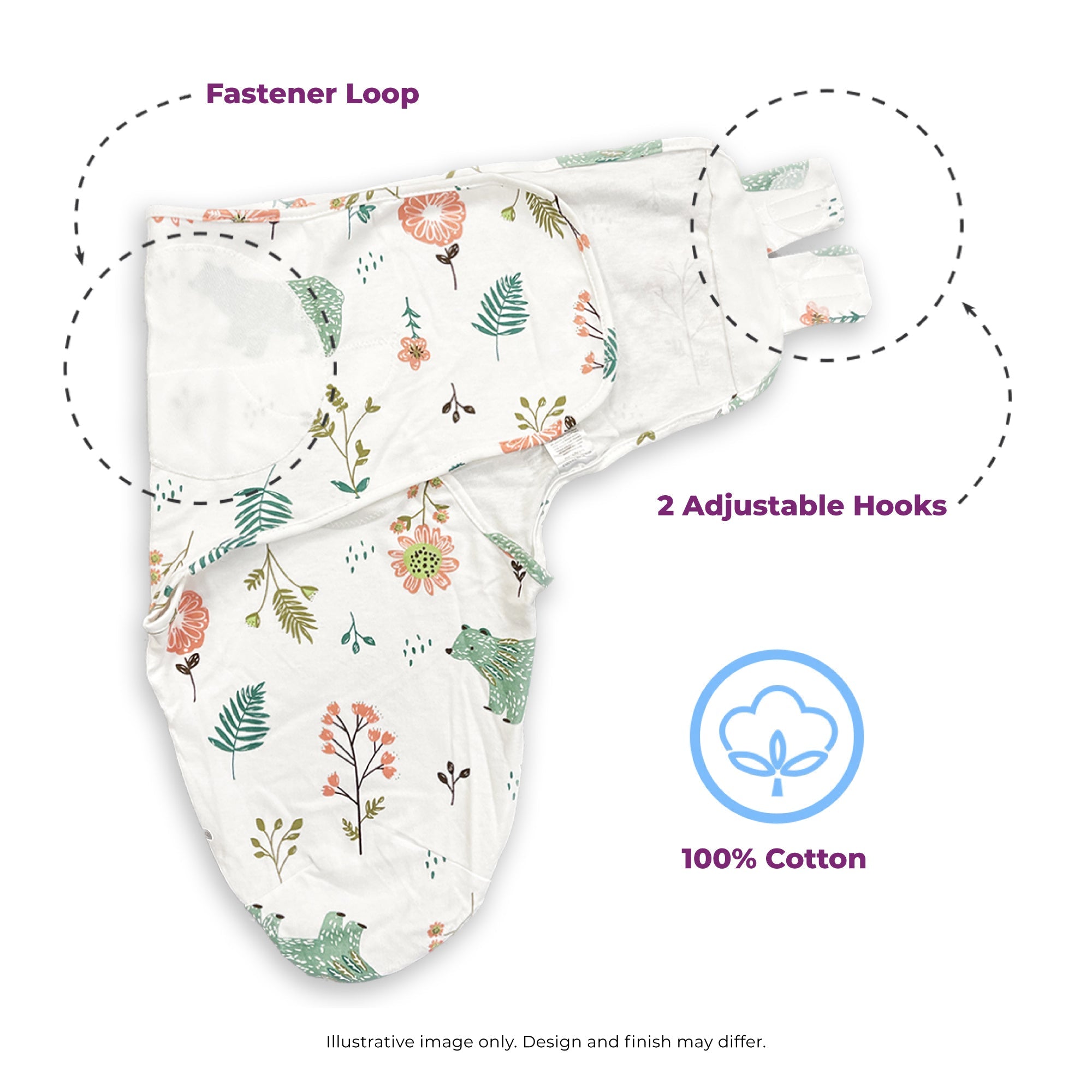 Callowesse Newborn Baby Swaddle 0-3 Months 0.5 TOG - Bears and Blossoms