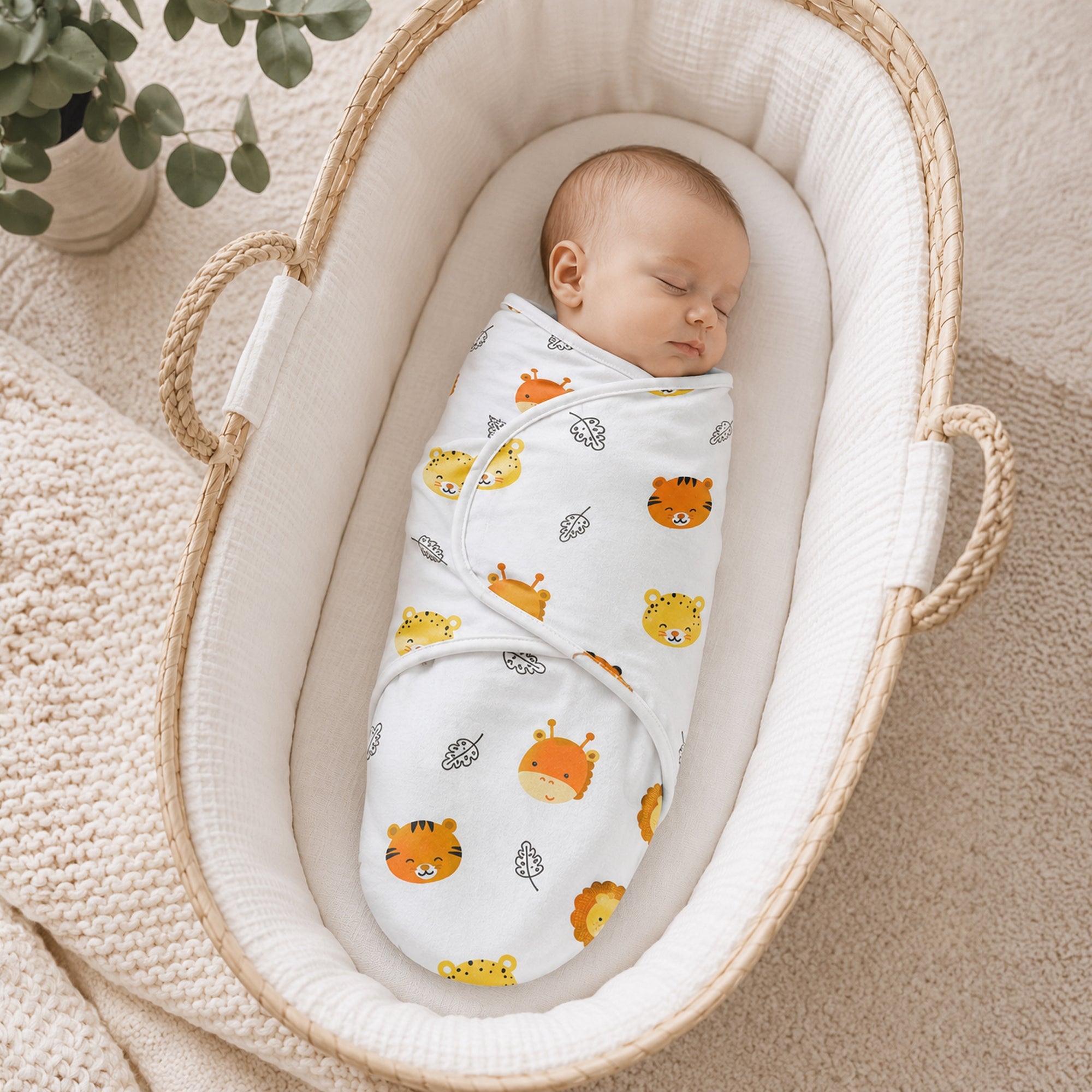 Callowesse Newborn Baby Swaddle 0-3 Months 0.5 TOG – Safari Friends