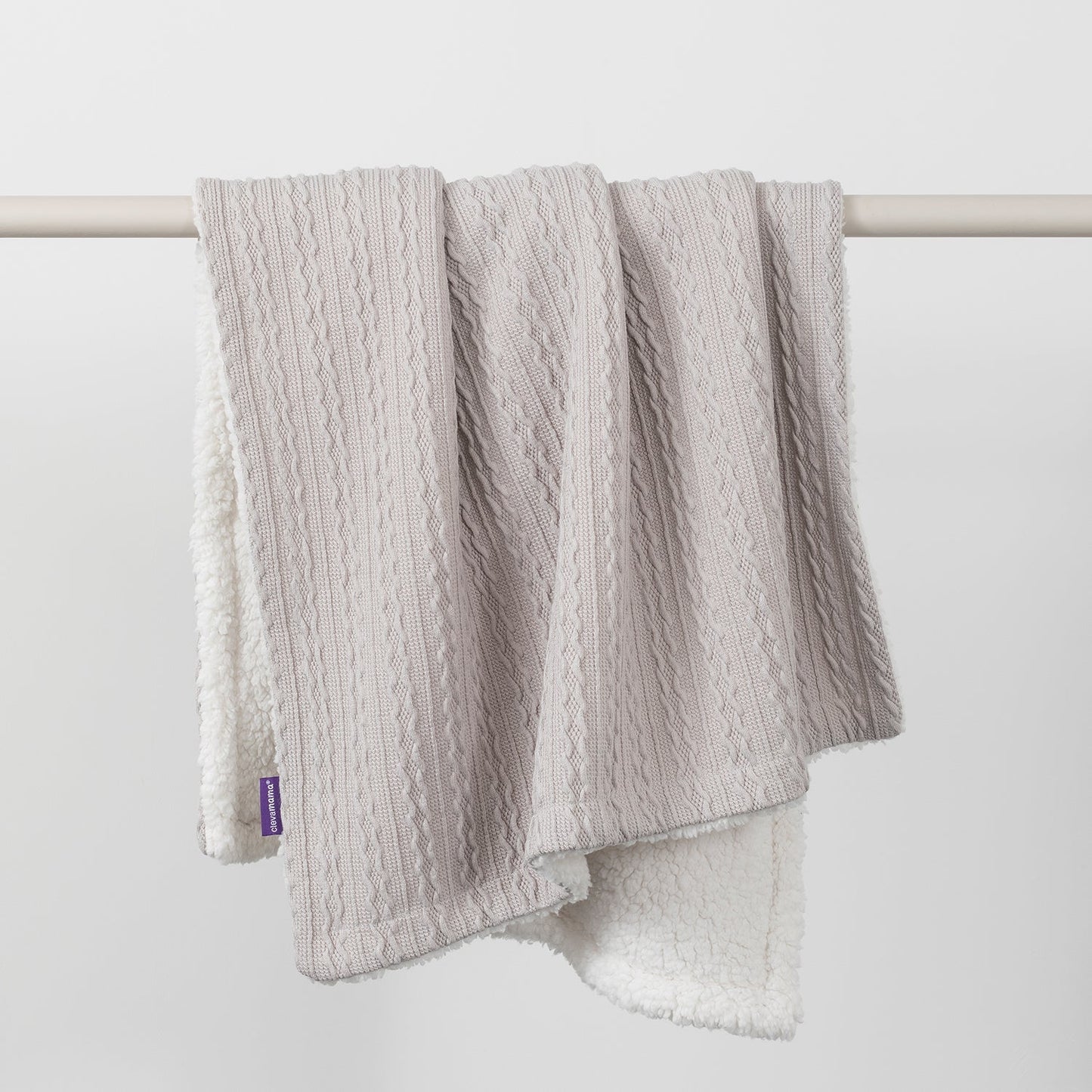 Clevamama Luxe Sherpa Baby Blanket (Available in Grey/Blue/Pink) - Little Lug