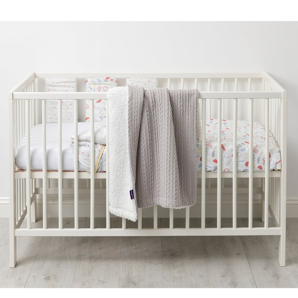 Clevamama Luxe Sherpa Baby Blanket (Available in Grey/Blue/Pink) - Little Lug