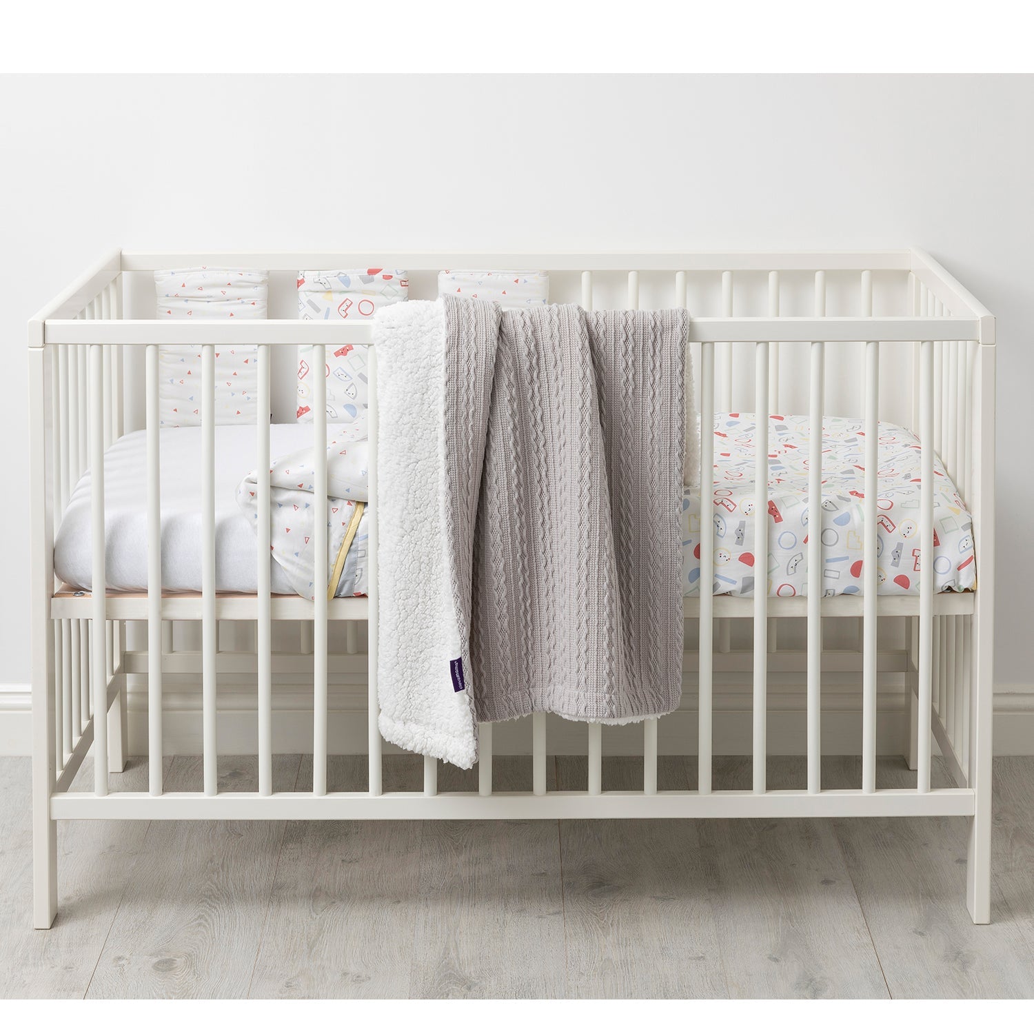 Clevamama Luxe Sherpa Baby Blanket (Available in Grey/Blue/Pink) - Little Lug