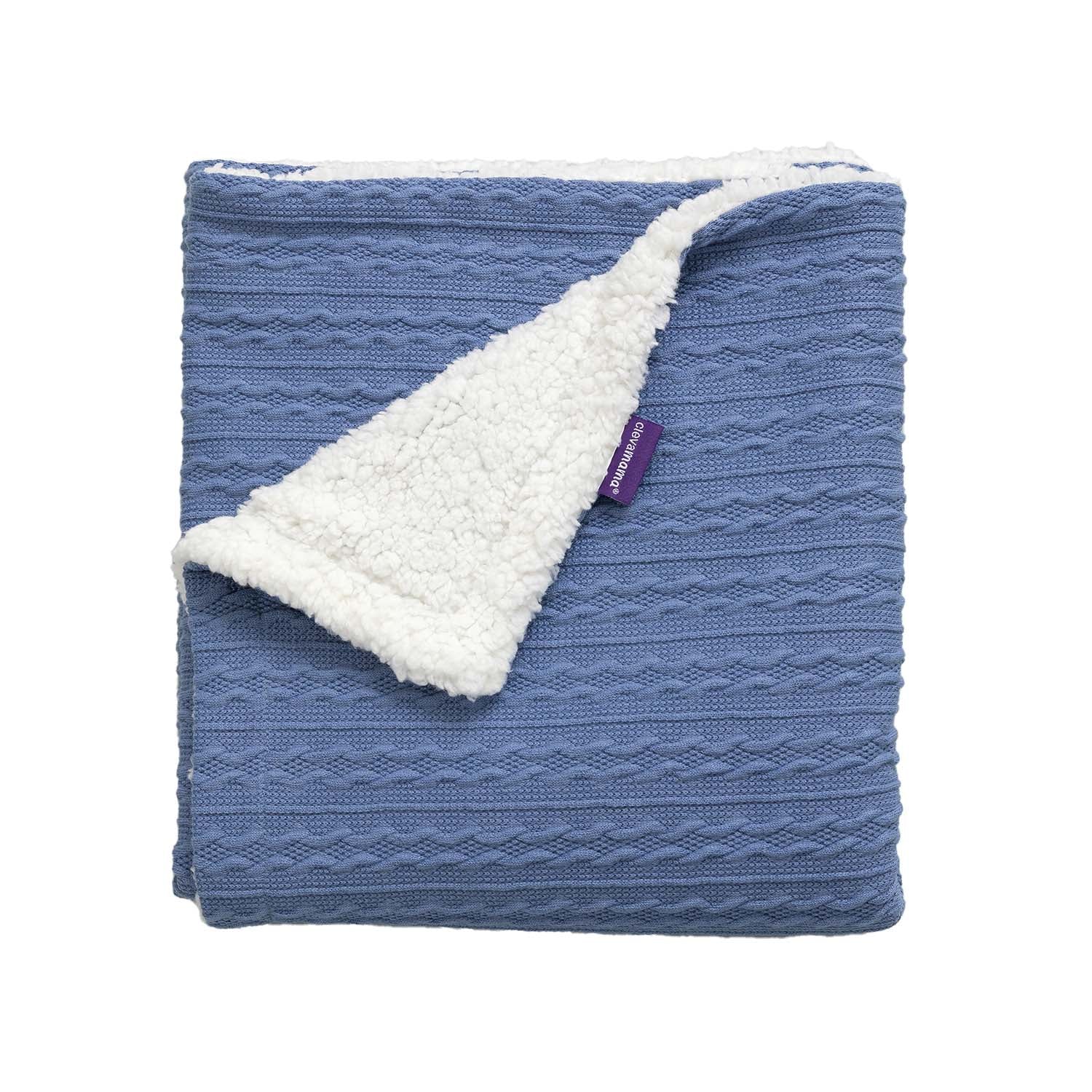 Clevamama Luxe Sherpa Baby Blanket (Available in Grey/Blue/Pink) - Little Lug