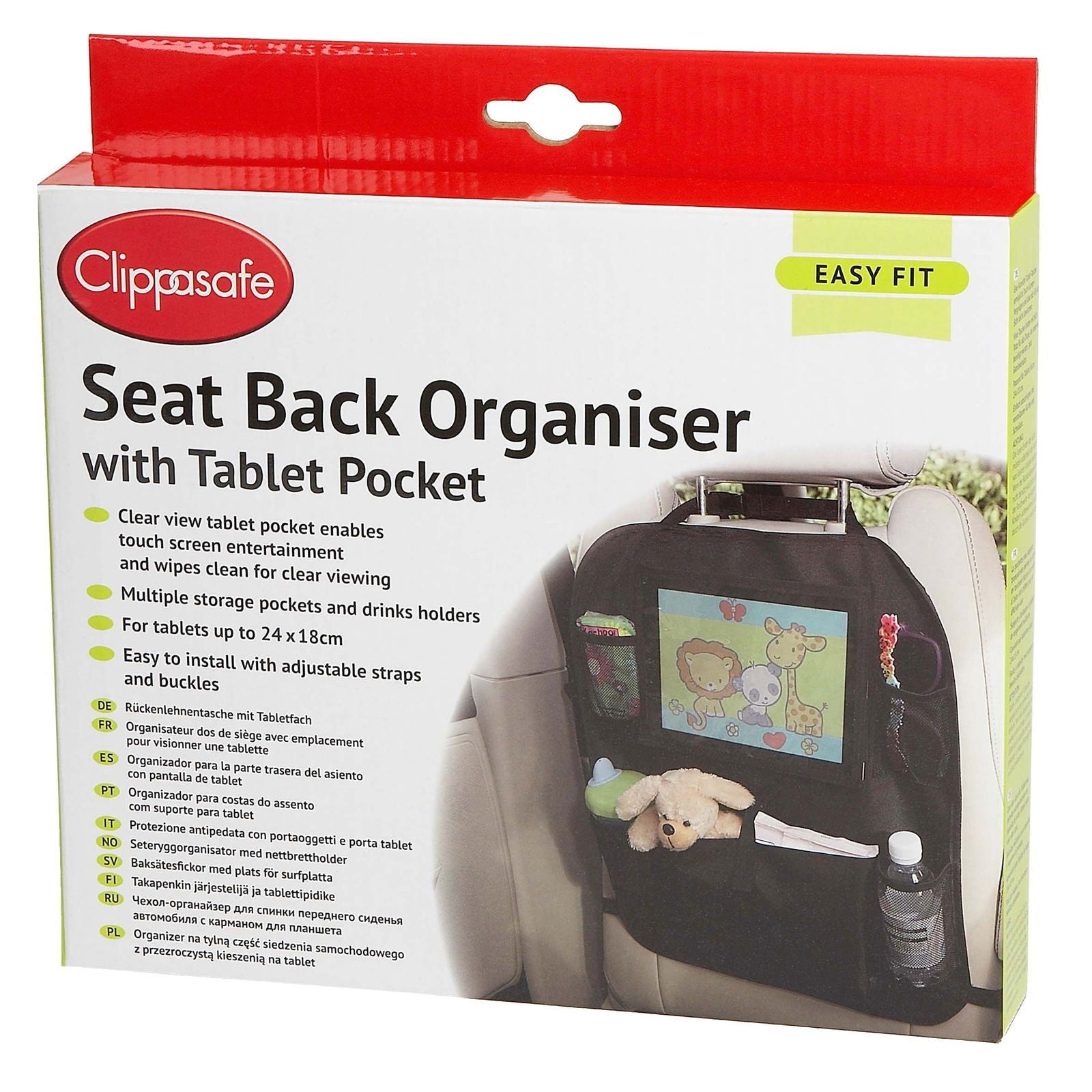 Clippasafe Auto Seat Back Organiser With Tablet Pocket - Little Lug