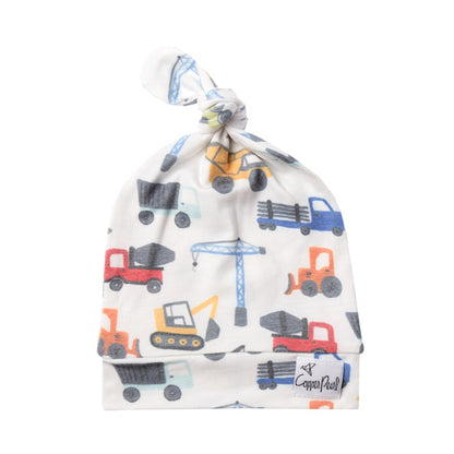 Copper Pearl Top Knot Hat Diesel 0-4m