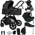 For Your Little One Cruise 3 In 1 Travel System With Car Seat And ISOFIX Base - Eclipse Black (Free Cupholder / Seat Liner Included!)