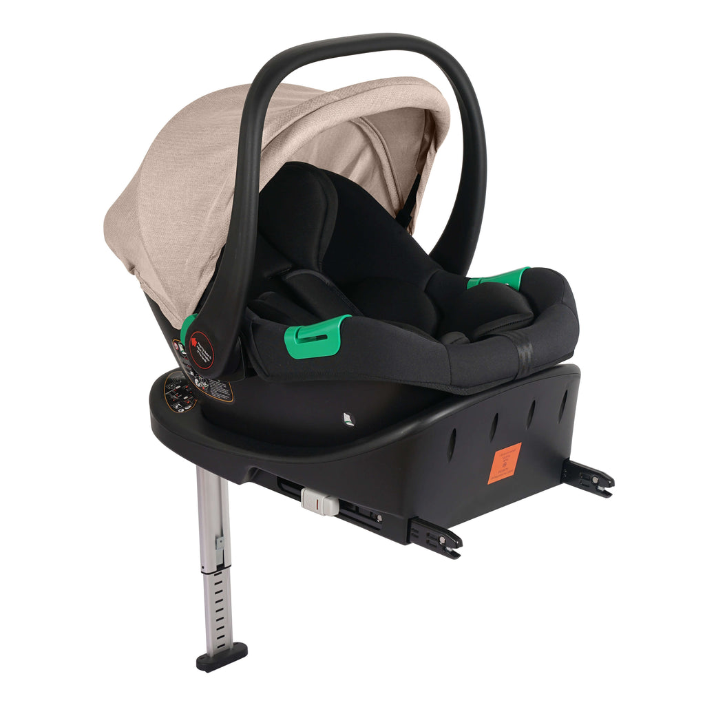 For Your Little One Cruise 3 In 1 Travel System With Car Seat And ISOFIX Base - Dune Beige (Free Cupholder And Seat Liner Included!)