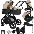 For Your Little One Cruise 3 In 1 Travel System With Car Seat And ISOFIX Base - Dune Beige (Free Cupholder And Seat Liner Included!)