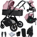 For Your Little One Cruise 3 In 1 Travel System With Car Seat - Blush Rose (Free Cupholder And Seat Liner Included!)