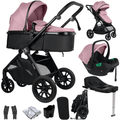 For Your Little One Cruise 3 In 1 Travel System With Car Seat And ISOFIX Base - Blush Rose (Free Cupholder And Seat Liner Included!)