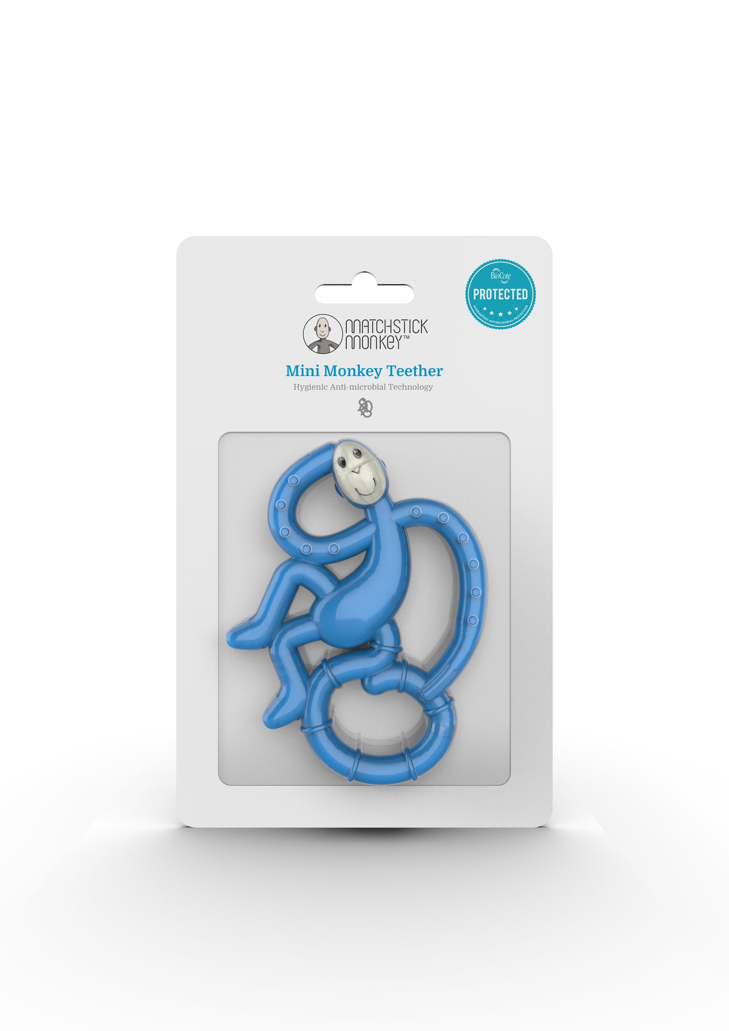 Matchstick Monkey Mini Monkey Teether (Blue/Grey/Rubine Red)