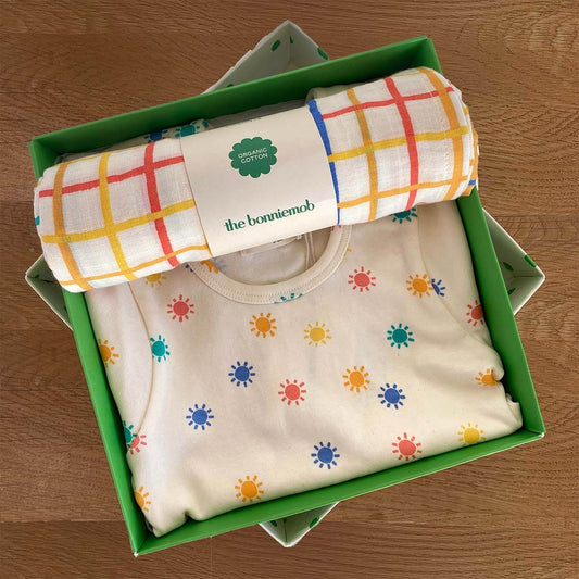 Dreamy & Ditto Set - Baby Playsuit & Muslin Swaddle Blanket Gift Box
