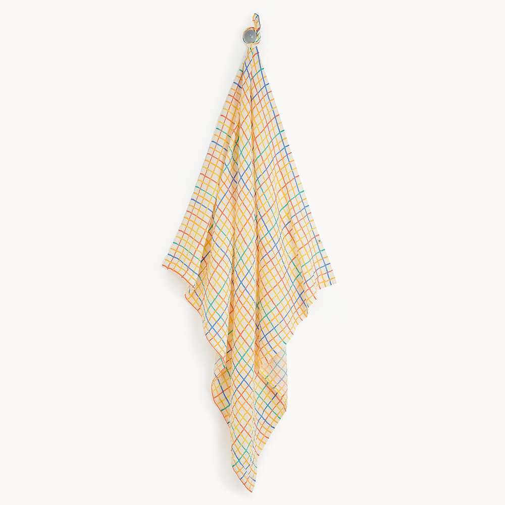 Ditto - Rainbow Check Large Muslin Swaddle Blanket