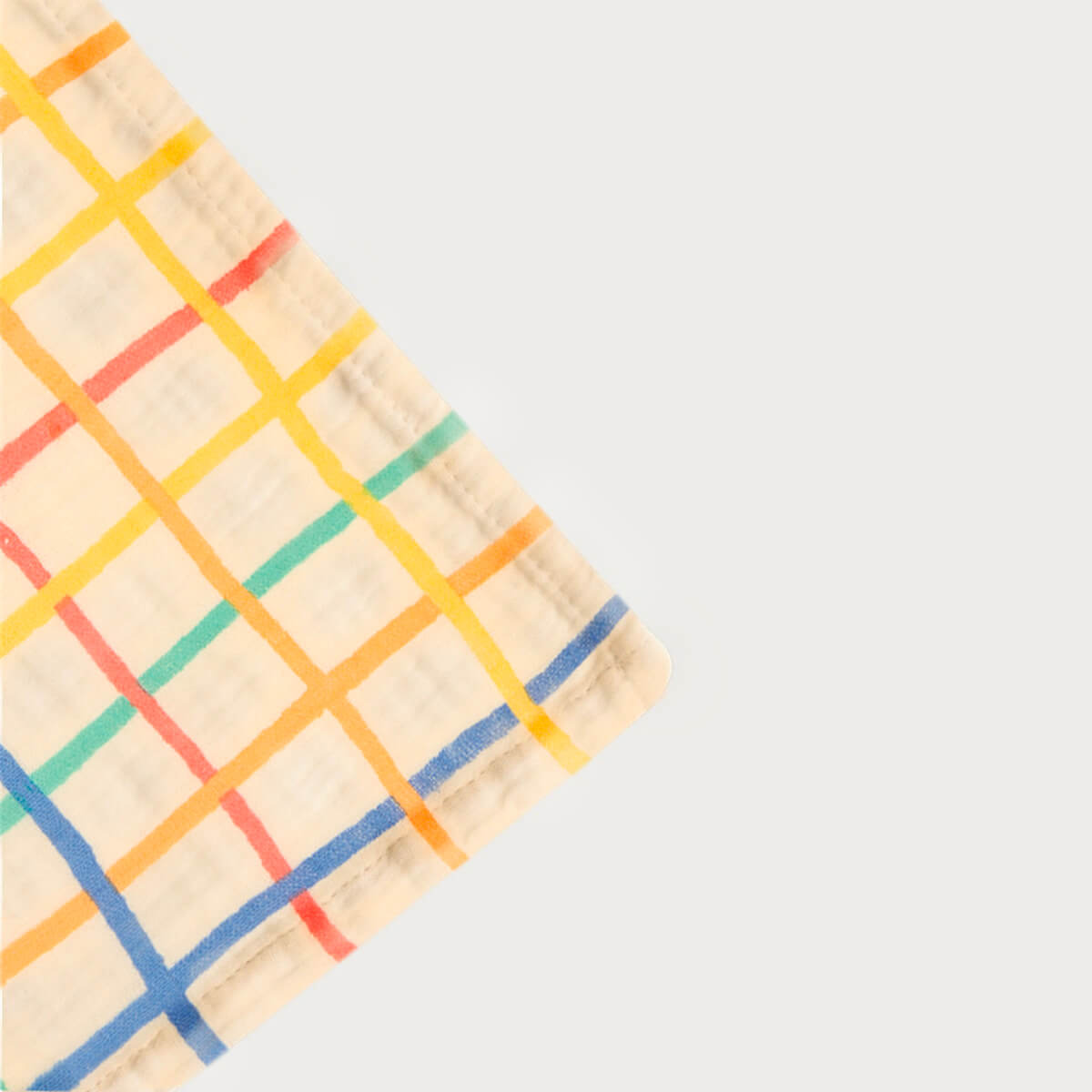 Ditto - Rainbow Check Large Muslin Swaddle Blanket