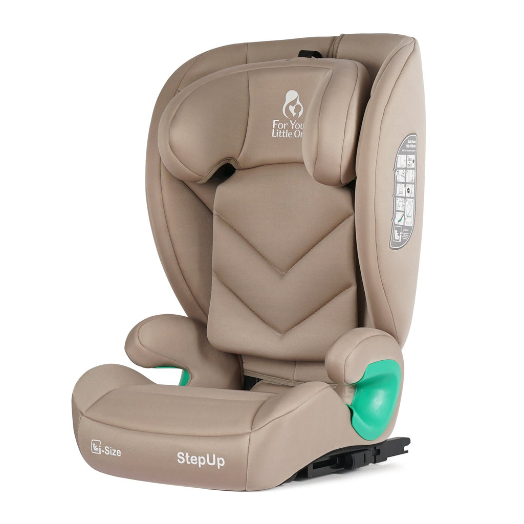 For Your Little One Stepup I-Size Isofix 2/3 Car Seat Booster Seat - Latte Beige (4-12 Years)