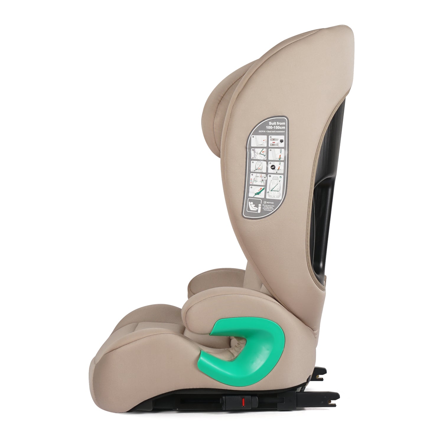 For Your Little One Stepup I-Size Isofix 2/3 Car Seat Booster Seat - Latte Beige (4-12 Years)