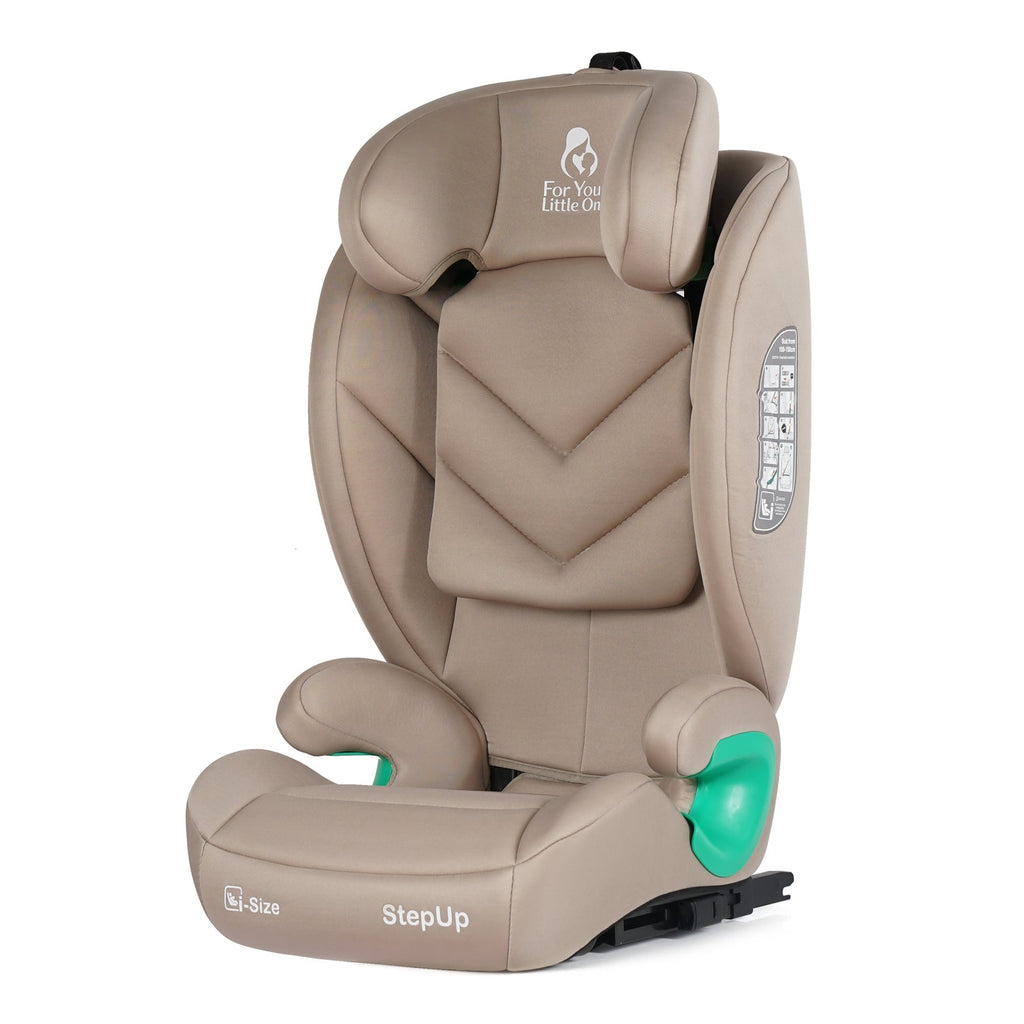 For Your Little One Stepup I-Size Isofix 2/3 Car Seat Booster Seat - Latte Beige (4-12 Years)