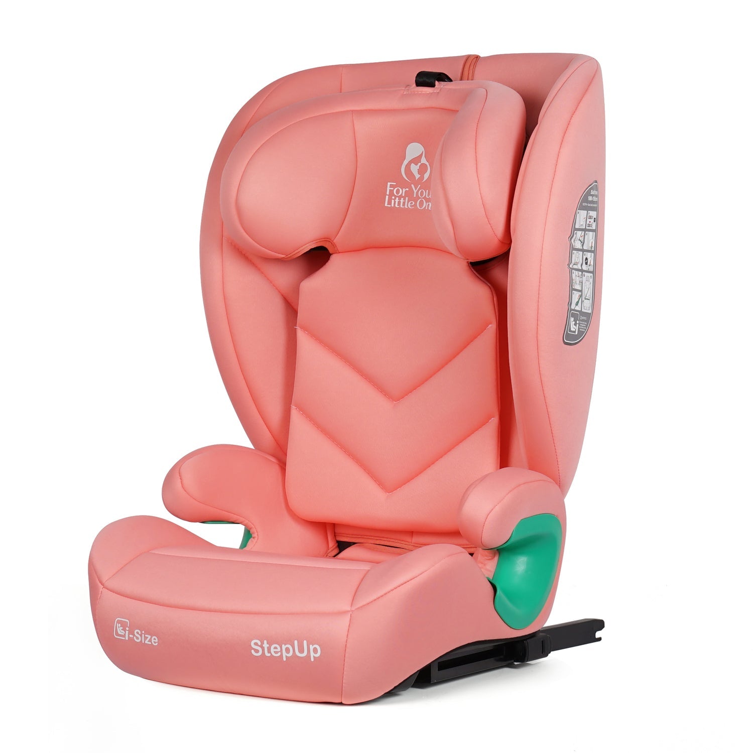 For Your Little One Stepup I-Size Isofix 2/3 Car Seat Booster Seat - Blush Rose (4-12 Years)