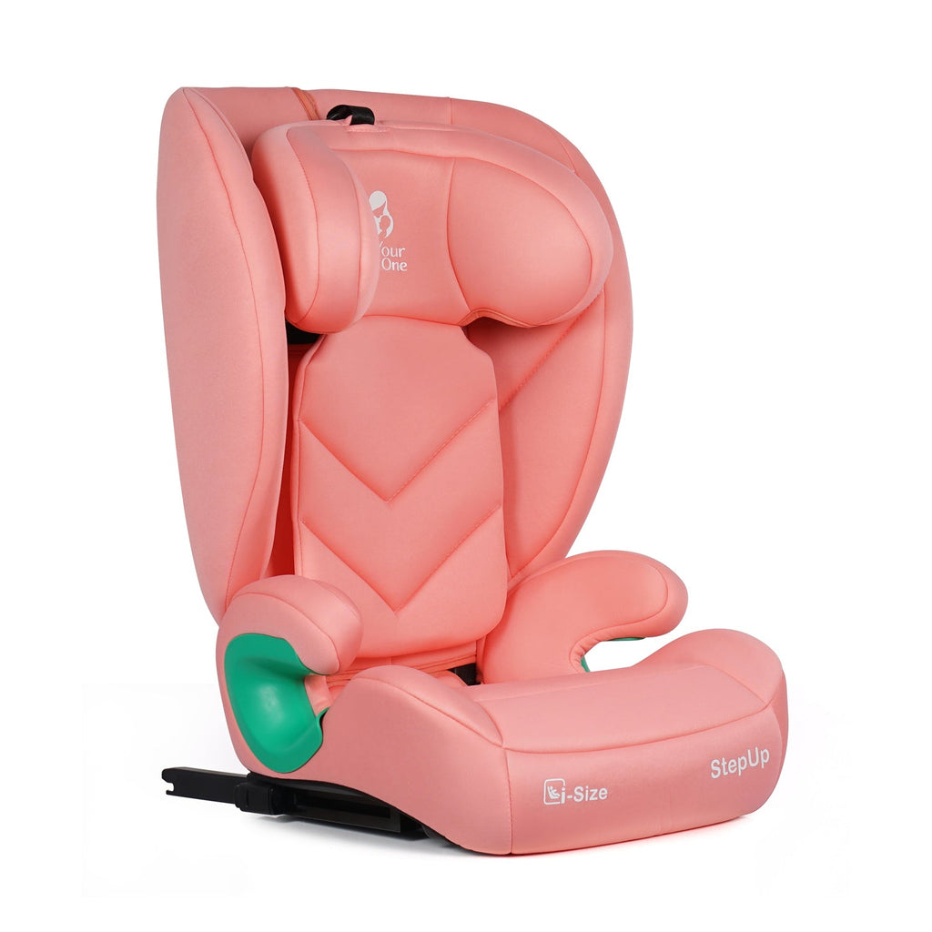 For Your Little One Stepup I-Size Isofix 2/3 Car Seat Booster Seat - Blush Rose (4-12 Years)
