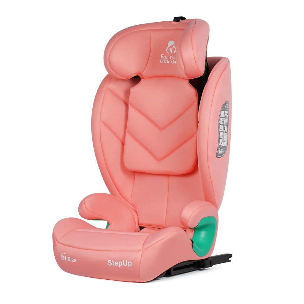 For Your Little One Stepup I-Size Isofix 2/3 Car Seat Booster Seat - Blush Rose (4-12 Years)
