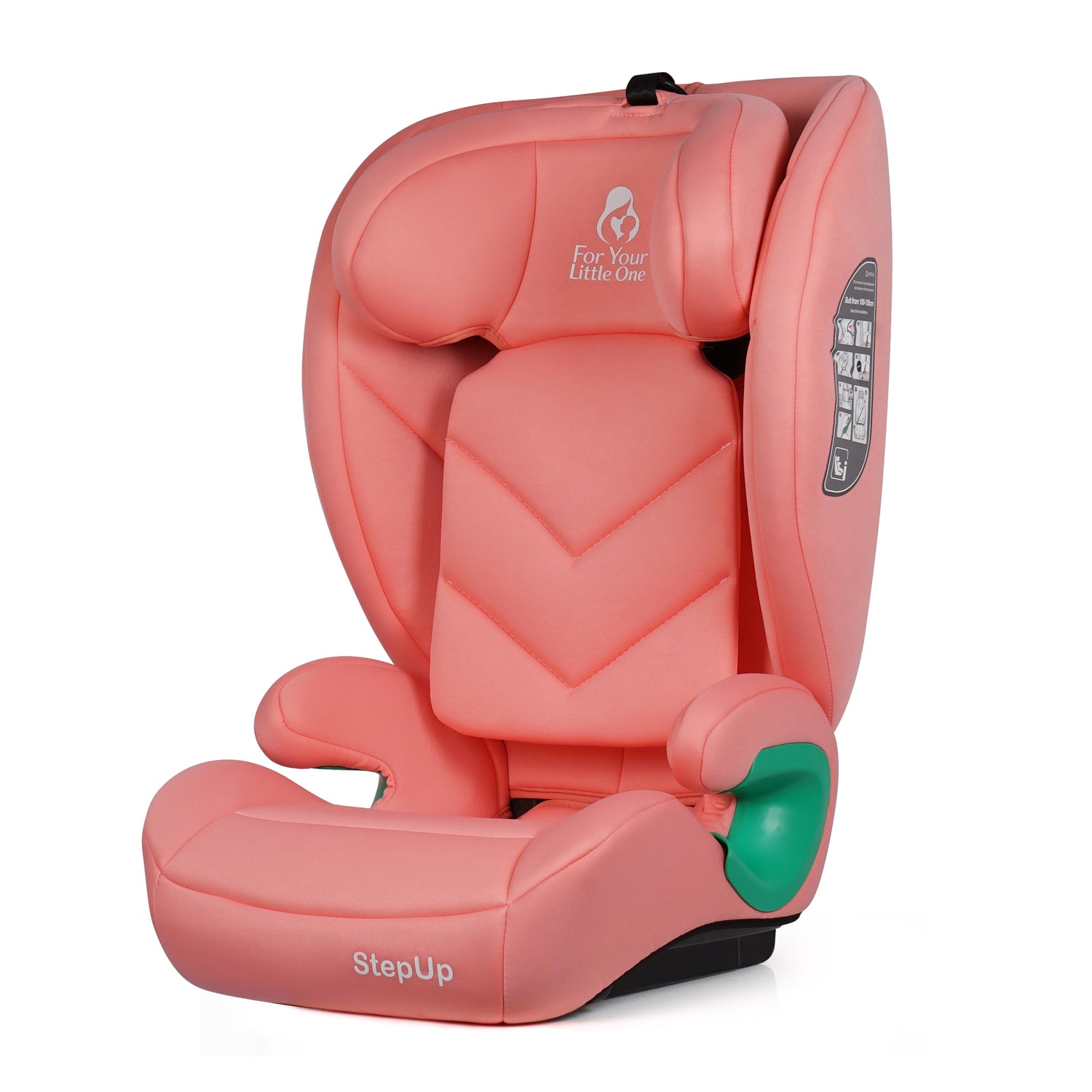 For Your Little One Stepup I-Size Belted 2/3 Car Seat Booster Seat - Blush Rose (4-12 Years)