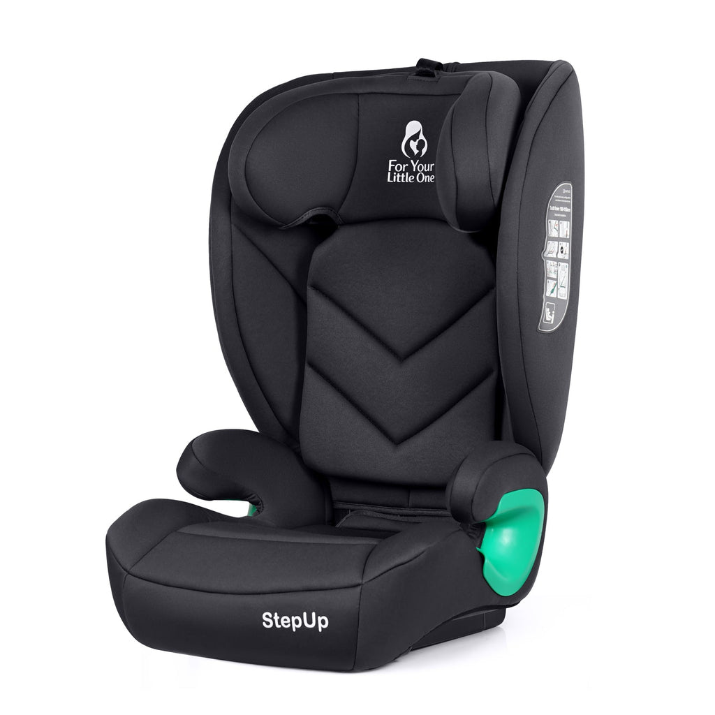 For Your Little One Stepup I-Size Belted 2/3 Car Seat Booster Seat - Midnight Black (4-12 Years)