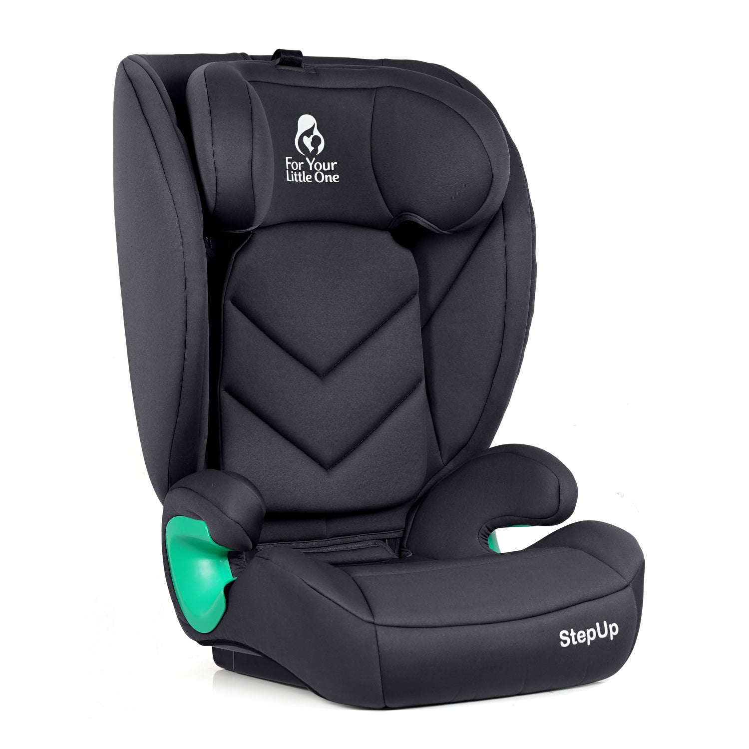 For Your Little One Stepup I-Size Belted 2/3 Car Seat Booster Seat - Midnight Black (4-12 Years)