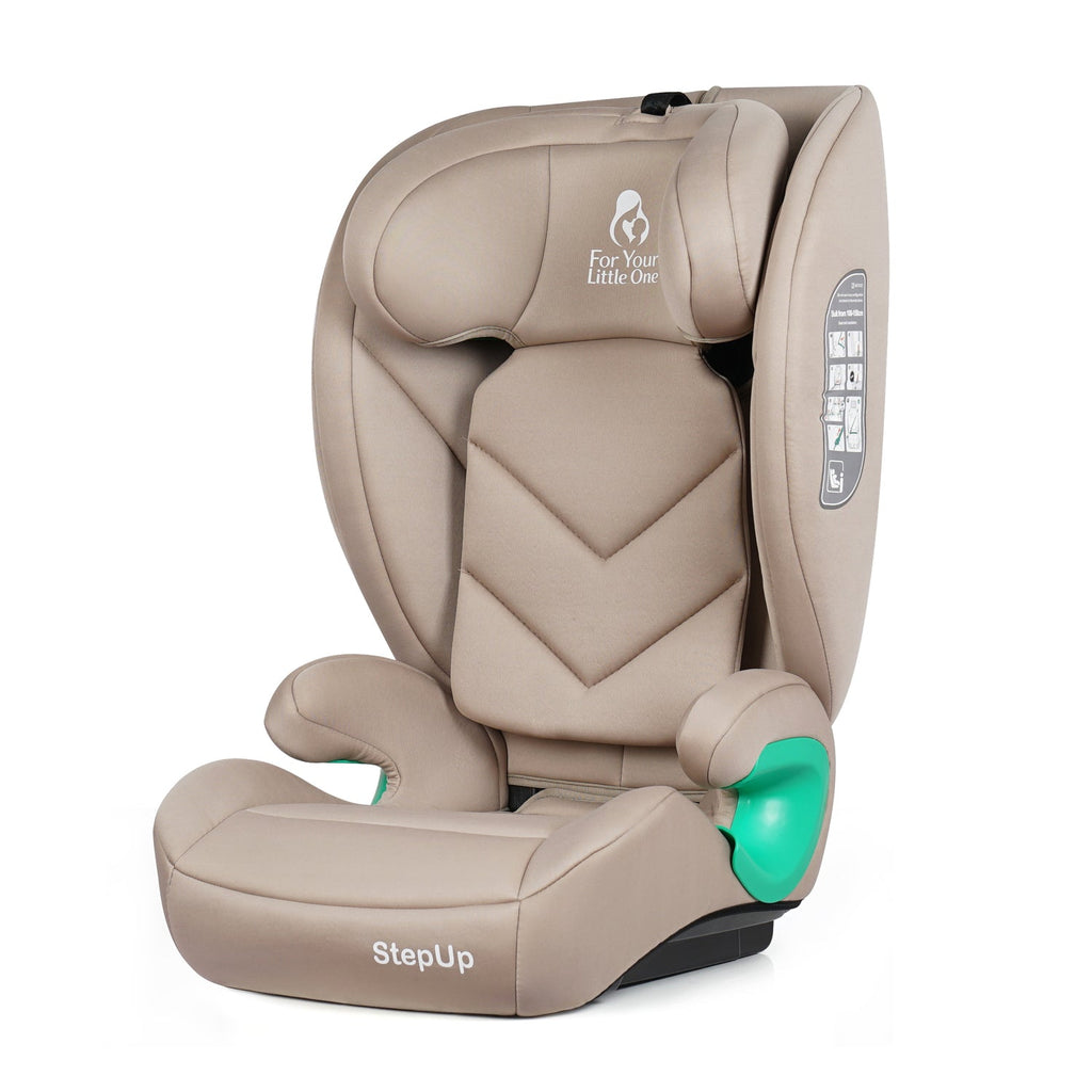 For Your Little One Stepup I-Size Belted 2/3 Car Seat Booster Seat - Latte Beige (4-12 Years)