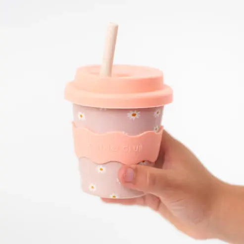 Pink Daisy Babychino Cup 4oz (Straws Sold Separately)