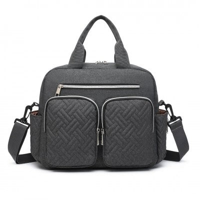 Dark Grey Functional Baby Changing Shoulder Bag - Little Lug