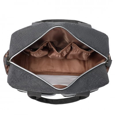 Dark Grey Functional Baby Changing Shoulder Bag - Little Lug