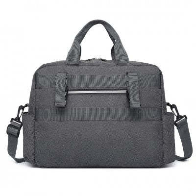 Dark Grey Functional Baby Changing Shoulder Bag With Changing Mat - Little Lug