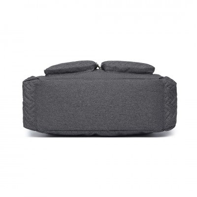 Dark Grey Functional Baby Changing Shoulder Bag With Changing Mat - Little Lug