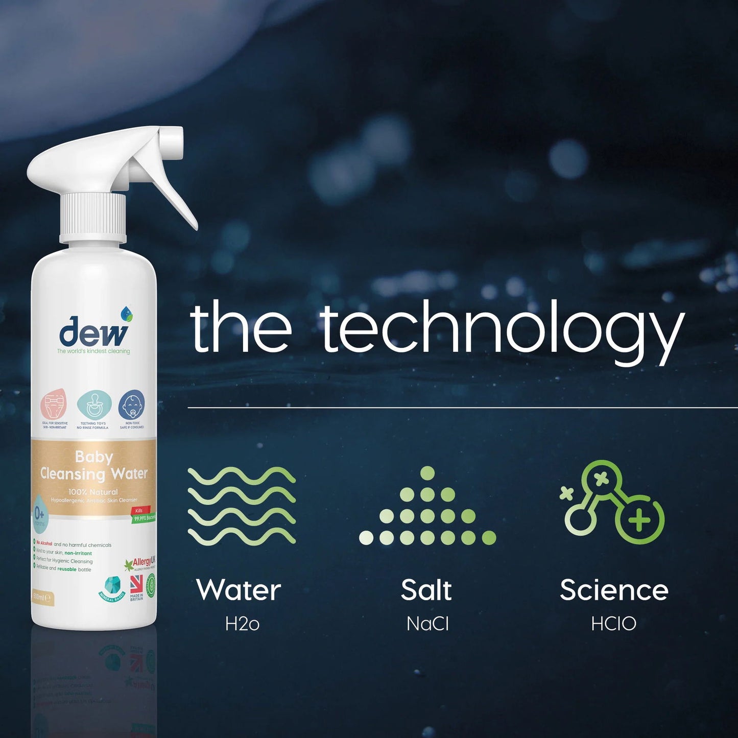 Dew Baby Skin Cleansing Water 500mls - Little Lug