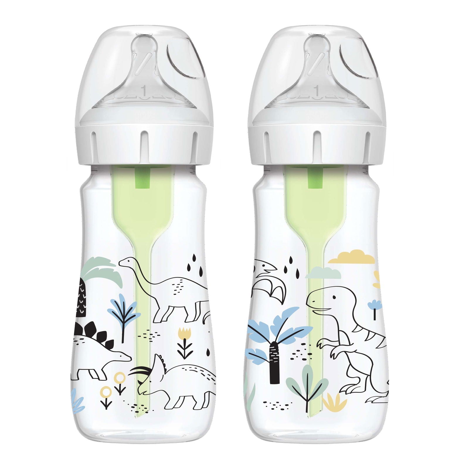 Dr Brown Bottle Designer 270mls - Dinosaurs (Pack of 2) - Little Lug