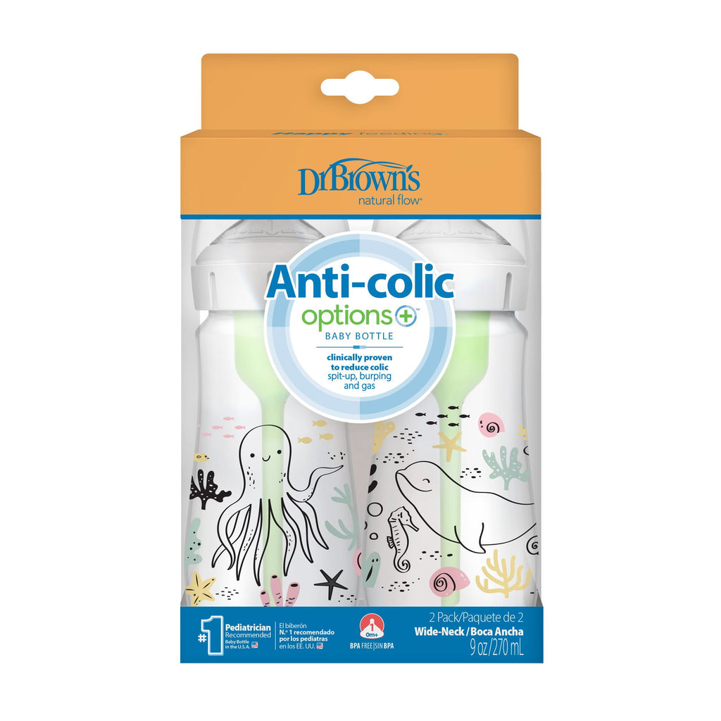 Dr Brown Bottle Designer 270mls - Ocean (Pack of 2) - Little Lug