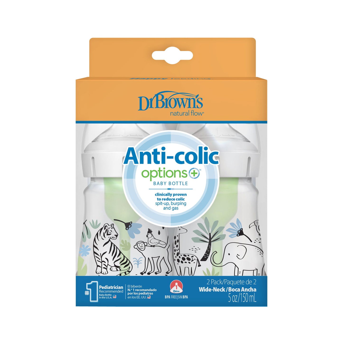 Dr Brown Jungle Design Bottles 150mls (Pack of 2) - Little Lug